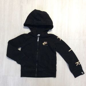 Boys Nike Air Hooded Zip Front Sweatshirt in Black Size S (4/5)